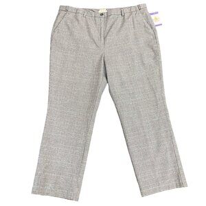 LLBean Womens 20W Classic Fit Lined Plaid Pants Gray Tailored Stretch Academia